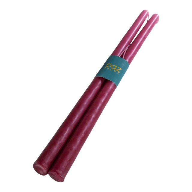 Hand dipped natural dye beeswax candles made in Oaxaca, sold by the pair, Wine For Sale