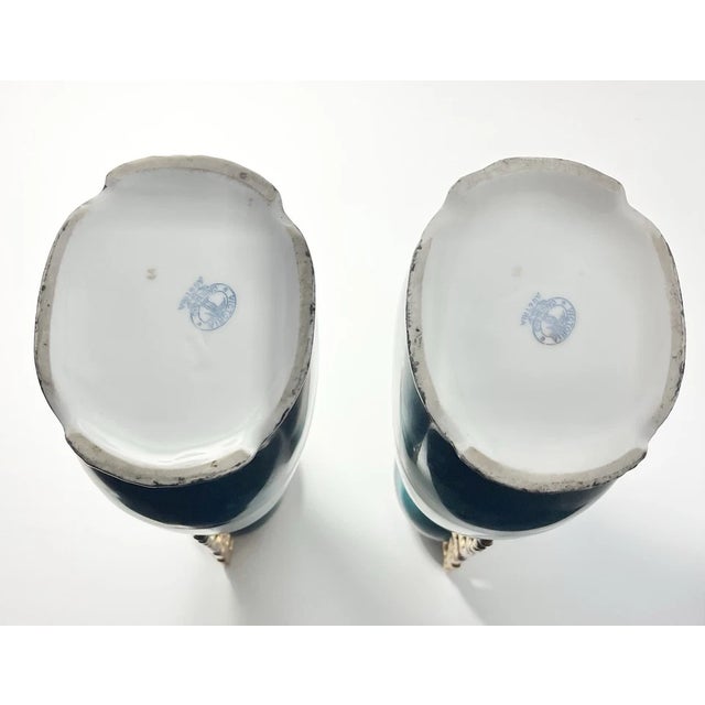 Ceramic 1890s Victoria Carlsbad Austria Art Nouveau Art Nouveau Portrait Vases - Pair For Sale - Image 7 of 9
