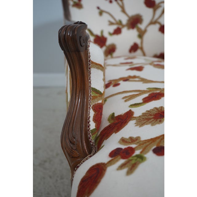 Vintage French Chaise Lounge New Crewel Work Upholstery For Sale - Image 17 of 18