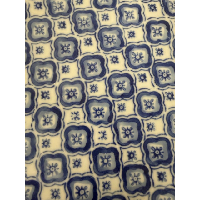 Traditional Blue and White Ceramic Garden Stool For Sale - Image 3 of 6