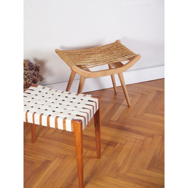 Mid-Century Raffia Stool from Uluv, 1960s For Sale - Image 14 of 15