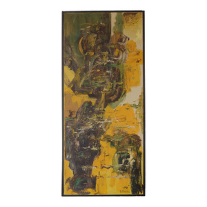 Vintage Mid Century D Myers Vertical Abstract Painting