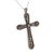 Traditional 1910s Edwardian Old European Cut Diamond 14k Yellow Gold and Silver Cross Necklace For Sale - Image 3 of 6