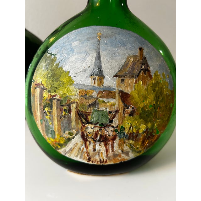 Mid Century Hand Painted 'Bocksbeutel' of Franconian Wine Bottles (Frankenwein) 1957 For Sale - Image 4 of 12