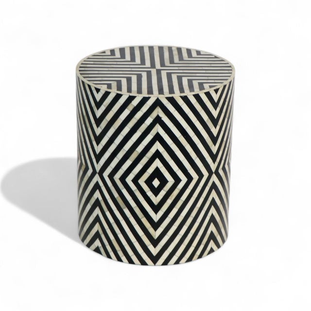 Add a bold statement to your space with this handcrafted Kenya Bone Inlay Drum, featuring an eye-catching geometric...