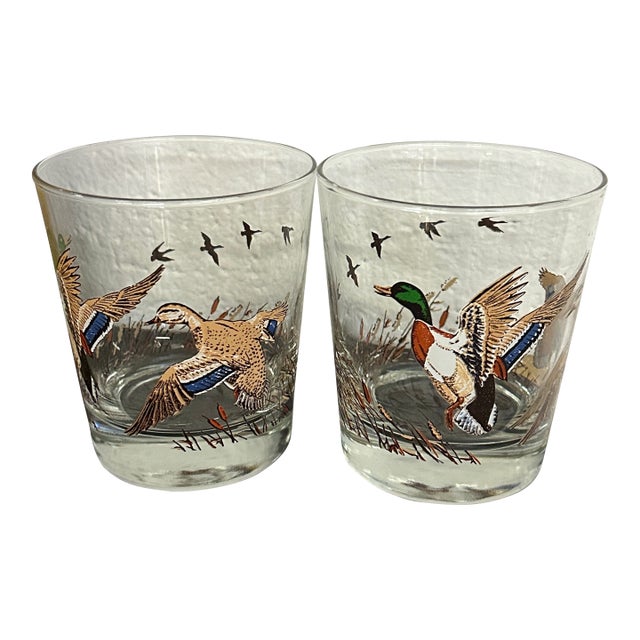 Pair of Vintage Libbey Lowball Whiskey Duck Glasses For Sale
