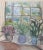 English Vintage Modernist Window & Flower Still Life Pastel Painting For Sale - Image 3 of 3