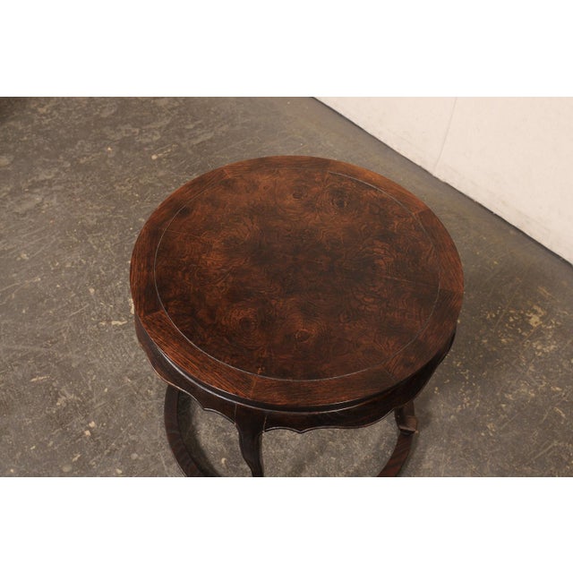 Vintage Wooden Accent Table, 2 Ft. Diameter For Sale - Image 13 of 13