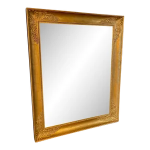 Large French Empire Style Mirror With Gold Gilt Finish