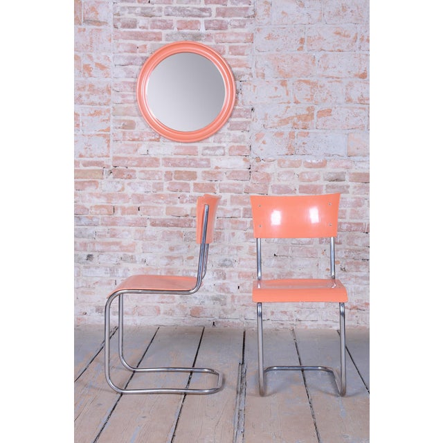 1960s Mid-Century Pink Mirror in Plastic Frame, Italy, 1960s For Sale - Image 5 of 8