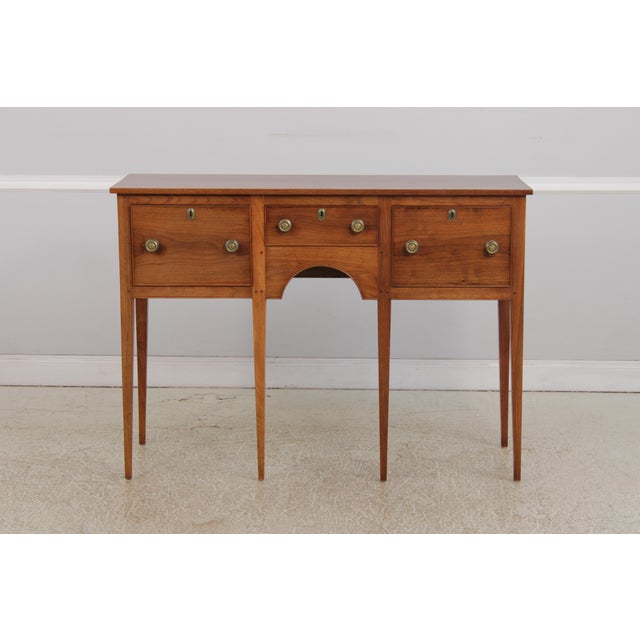 Age: Approx. 40 Years Old Details: Solid Walnut Bench Made Hand Crafted Tall Tapering Legs Colonial Williamsburg Style...