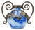 Art Nouveau Vase in Blown Blue Marbled Glass by André Delatte, 1925 For Sale