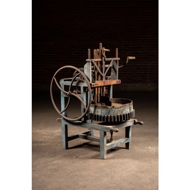 Industrial C. 1860s Rotating Wood and Cast Iron Meat Chopper For Sale - Image 3 of 13