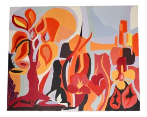 Psychedelic Composition, 1970s, Canvas Painting