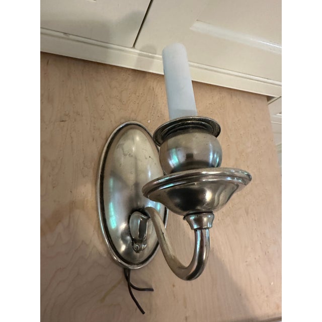 Vintage Bradley & Hubbard Silver Plated Wall Sconce For Sale In New York - Image 6 of 9
