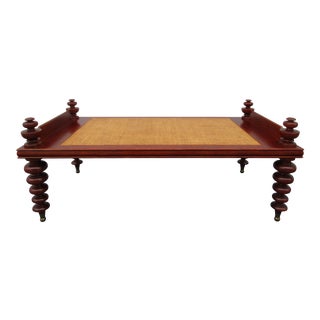 Baker Milling Road Bench With Rattan Seat Panel For Sale
