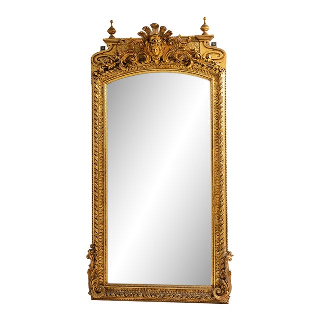 19th Century France Rococo Gold Wood Full-length & Floor Mirrors For Sale