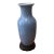 Vintage Chinese Blue Crackle Glaze Porcelain Baluster Vase on Wood Base For Sale