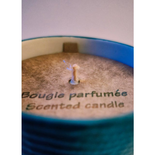 Villari Italy Luxury Turquoise Ceramic Lidded Jar Scented Candle - Pristine Cond For Sale - Image 4 of 4