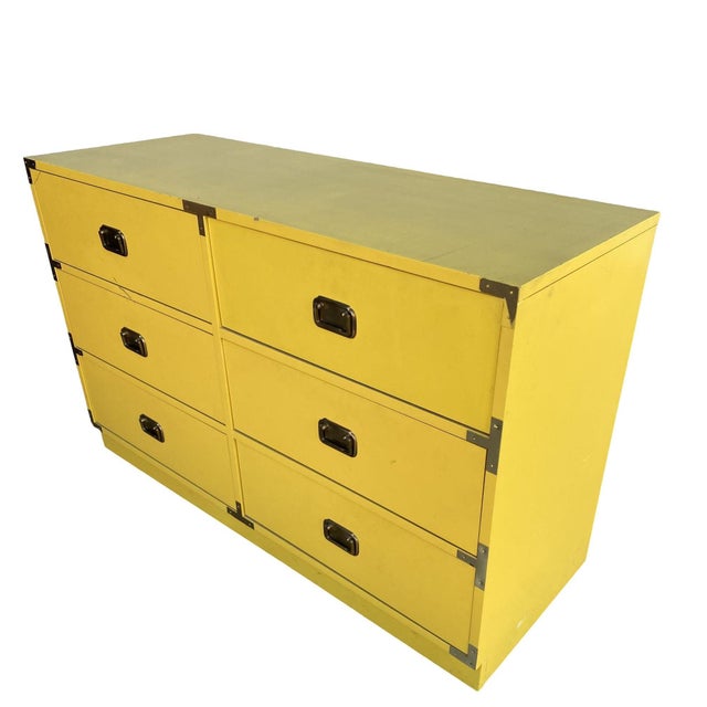 Mid-Century Modern 1960s Mid Century Yellow "Colormates" Campaign Dresser by Morris of California For Sale - Image 3 of 10