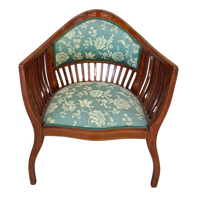 Cherry Wood Bedroom Armchair, 1980s For Sale