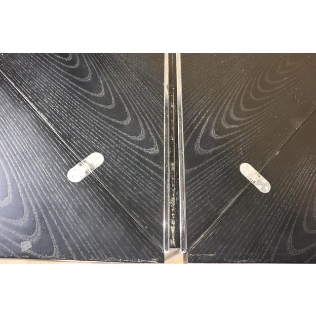 Black Mid 20th Century Fliptop Chrome Base Card Table For Sale - Image 8 of 12