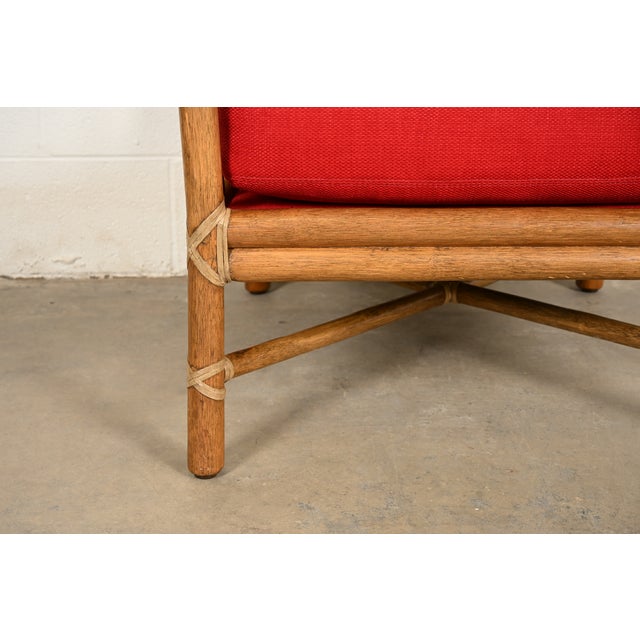 McGuire Mid-Century Hollywood Regency Bamboo Rattan Lounge Chair For Sale - Image 9 of 15