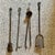 Sunflower Arts & Crafts Wrought Iron Fireplace Hearth Set Hand Forged 1900s For Sale - Image 10 of 15