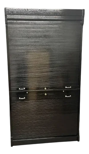 Art Nouveau Black Roller Blind Cabinet, 1910s