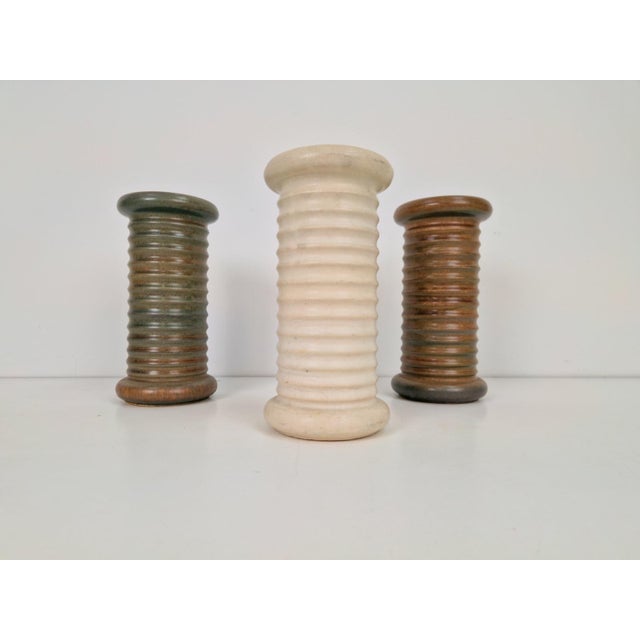 Vintage Scandinavian Ribbed Cylinder Vases, 1960s, Set of 3 For Sale - Image 6 of 6
