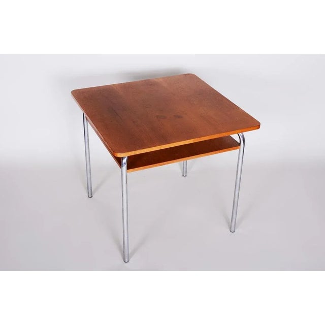 Czech Bauhaus Oak Coffee Table attributed to Vichr a Spol., 1940s For Sale - Image 6 of 11