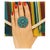 Late 20th Century Bochic “Orient” Diamond & Turquoise Retro Ring Set In 18K Gold & Silver For Sale - Image 5 of 6
