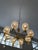 Mid-Century Pendant Lamp with 8 Glass Shades, in Very Good conditions. Designed 1960 to 1969 European Plug (up to...