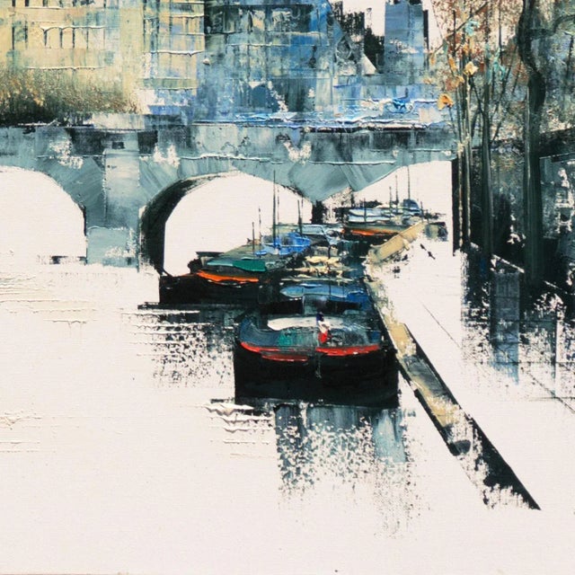 Modern 'The Seine and the Pont Neuf' by Luc Cossier Walles, 1978, Paris, Académie Des Beaux Arts, Kraków, Normandy For Sale - Image 3 of 6