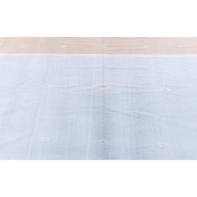 Doris Leslie Blau Mid-Century Indian Dhurrie Cream Flatweave Cotton Rug For Sale - Image 10 of 10