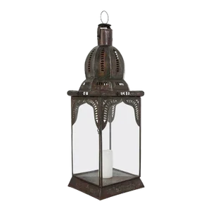 Moroccan Lantern in Metal and Clear Glass