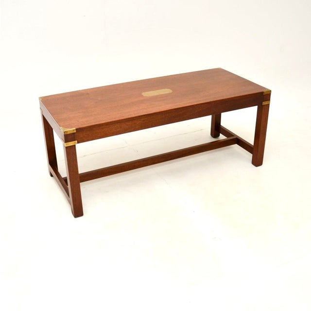 Brown Vintage Military Campaign Coffee Table, 1930s For Sale - Image 8 of 8