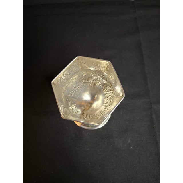 Silver Antique German 800 Solid Silver Hexagonal Kiddush Cup Goblet Judaica Shabbat C1890 For Sale - Image 8 of 18