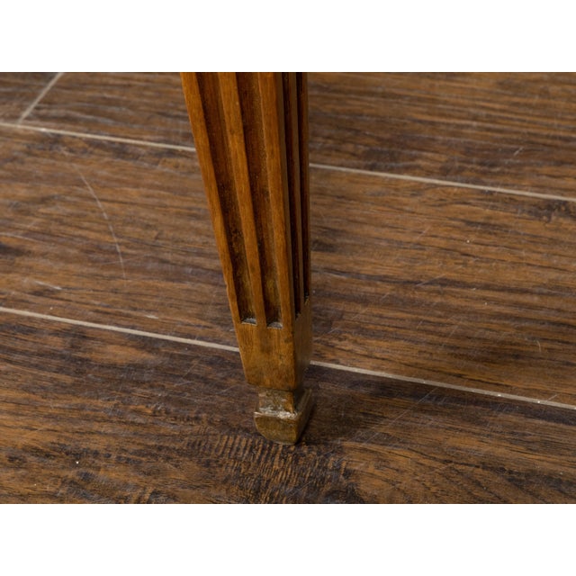 French Louis XVI Style 19th Century Walnut Table with Single Carved Drawer For Sale - Image 4 of 12