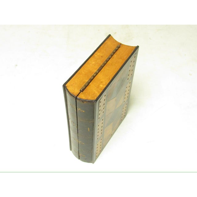 Wood Antique English Cribbage Board Book Box For Sale - Image 7 of 11