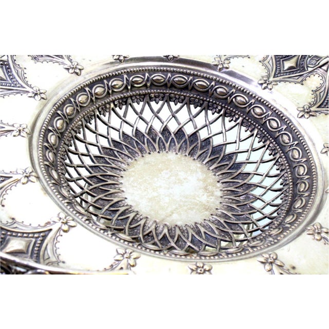 Silver Fruit Bowl with Cutouts For Sale - Image 5 of 10