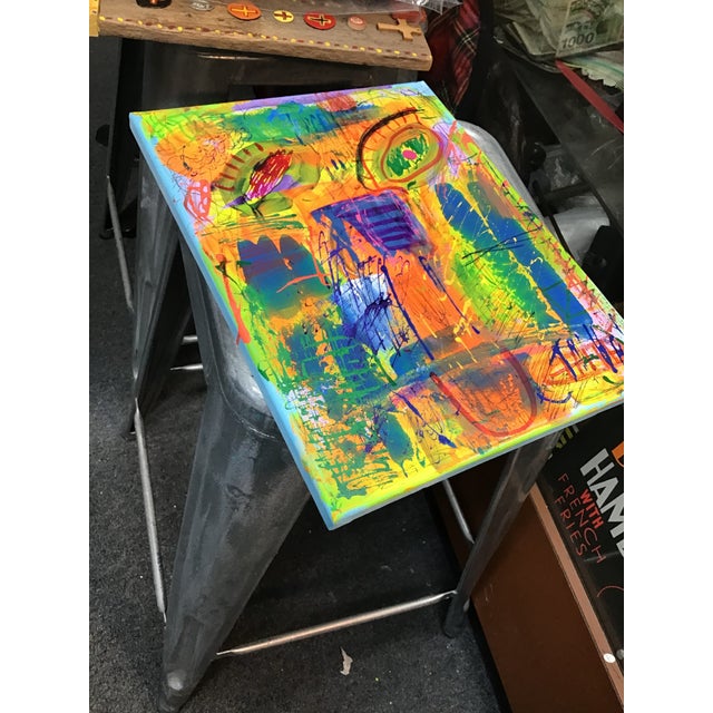 Acrylic on 14” by .58 by 11” Stretched Canvas. Artist signed on the back side with S. Stilgenbauer (CA Artist Stephen...