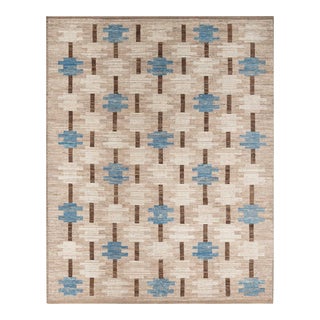 2020s Moroccan Modern Blue, Brown, Beige Rug - 9'1'' X 11'6'' For Sale