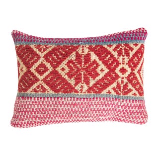Peruvian Red Frazada Pillow Cover For Sale