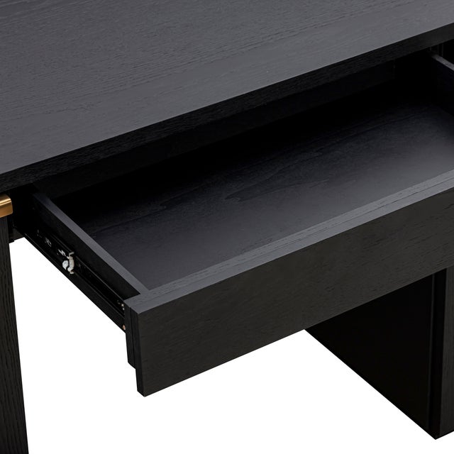 Black Marlow Black Wood Executive Desk For Sale - Image 8 of 9