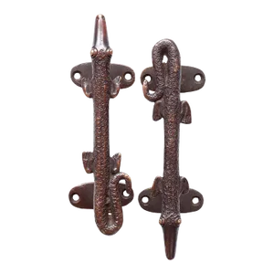 Dark Brass Alligator Door Handles - a Pair