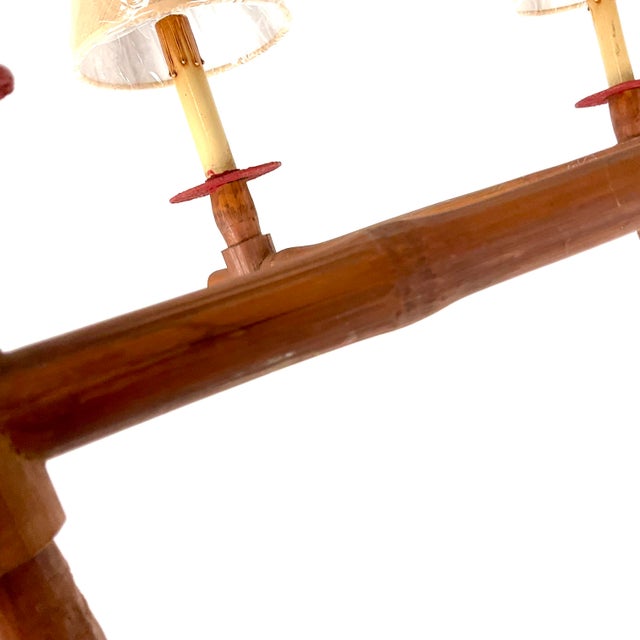 Natural Bamboo and Metal Currey and Co. Chandelier For Sale - Image 13 of 13