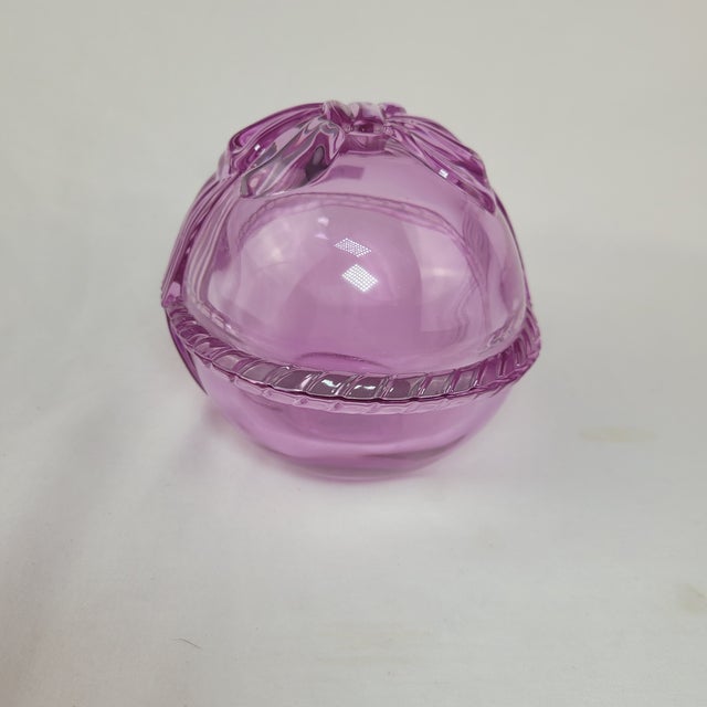 Marquis by Waterford Crystal Egg Trinket Box With Bow in Box For Sale - Image 6 of 16
