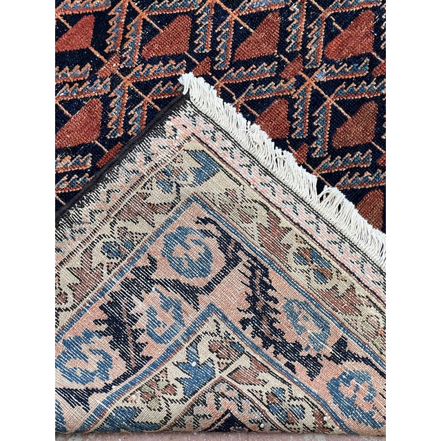 1960s Antique Persian Geometric Wool Rug 4’9” X 6’8” For Sale - Image 5 of 6