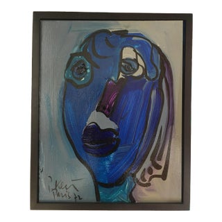 Abstract Portrait Painting by Peter Keil, 1972 For Sale